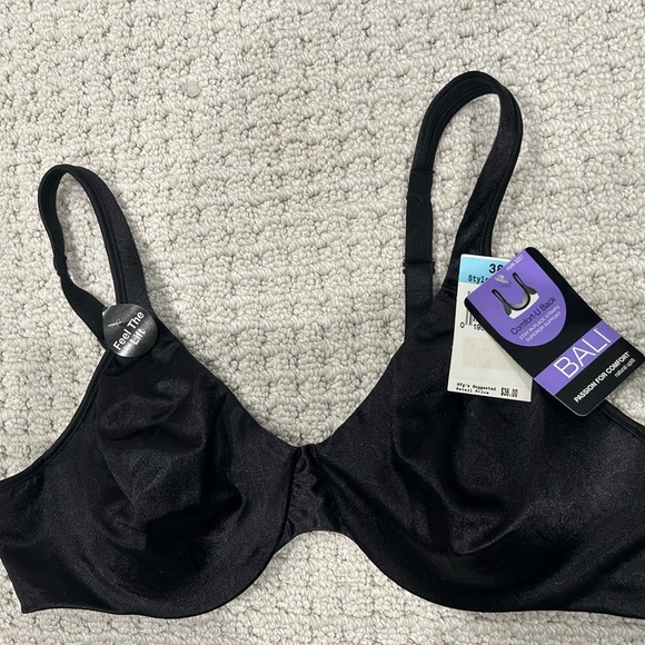 NWT Bali Comfort-U Back Black 38C Bra - Picture 1 of 4